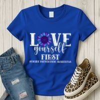 Love Yourself First Suicide Prevention Awareness Graphic Funny Gift Women's T-Shirt thumb 3