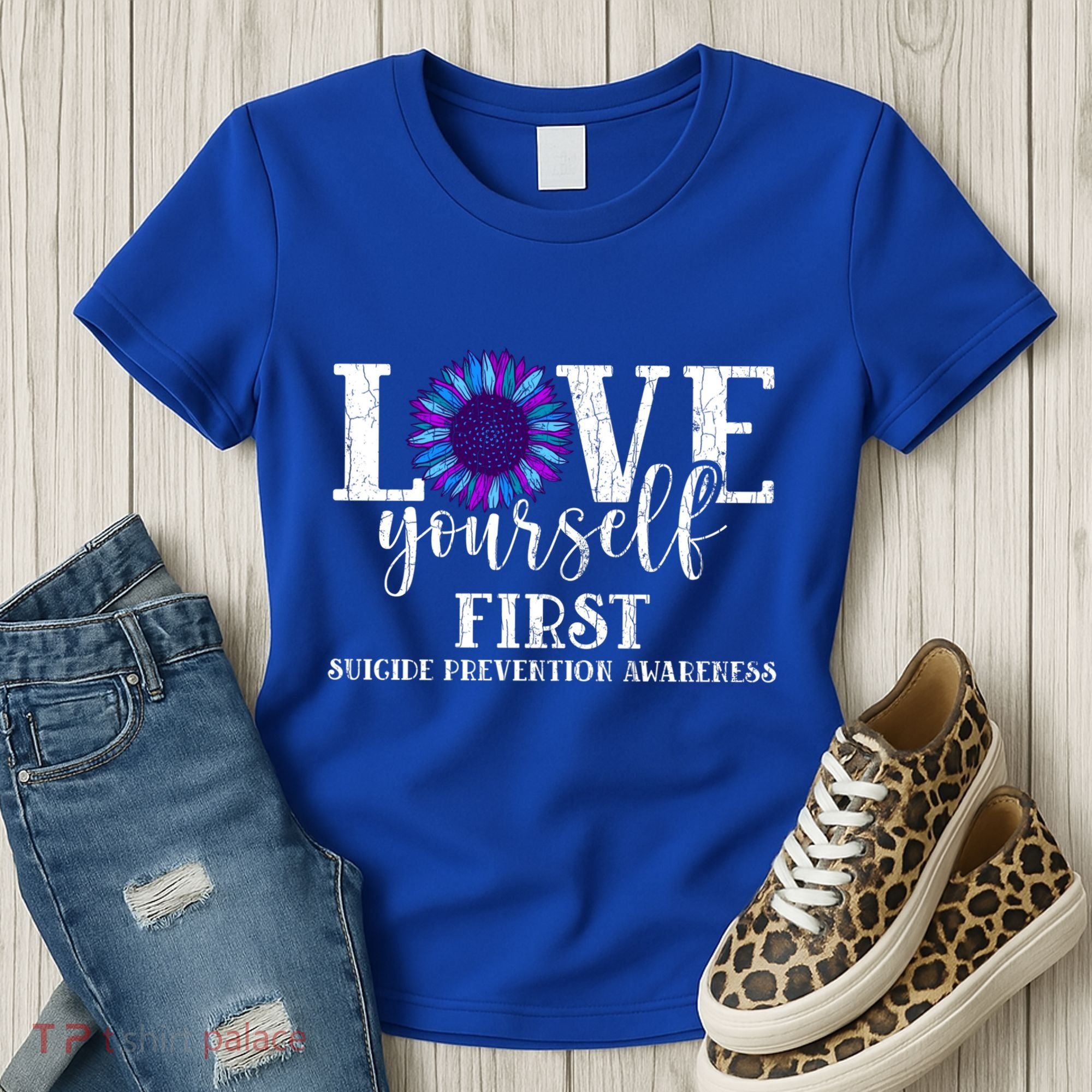 Love Yourself First Suicide Prevention Awareness Graphic Funny Gift Women's T-Shirt