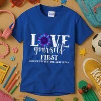 Love Yourself First Suicide Prevention Awareness Graphic Funny Gift Kids T-Shirt thumb 3