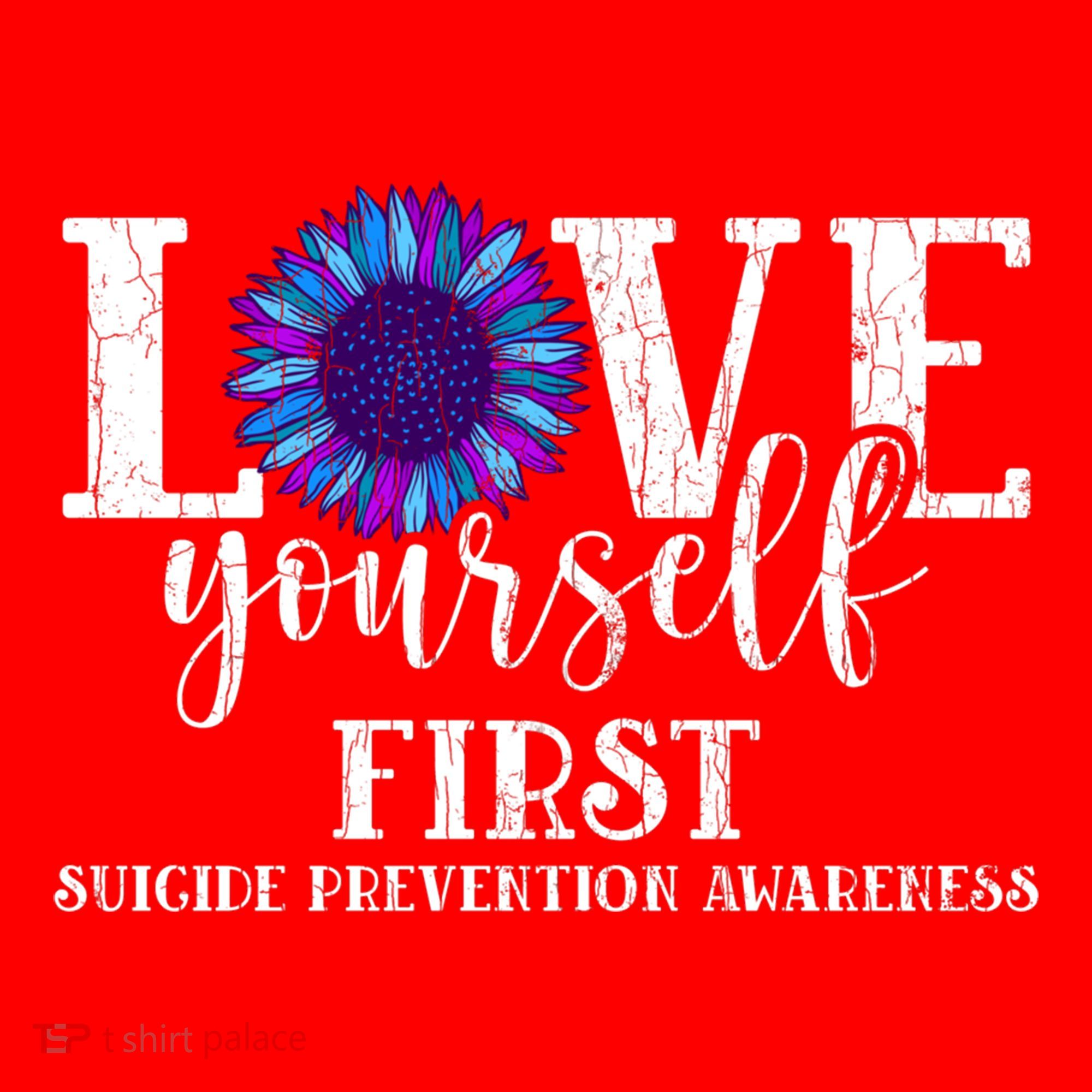 Love Yourself First Suicide Prevention Awareness Graphic Funny Gift Santa Hat