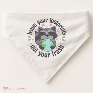 Leave Your Footprints Not Your Trash Earth Day USA-Made Doggie Bandana
