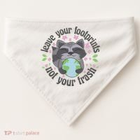 Leave Your Footprints Not Your Trash Earth Day USA-Made Doggie Bandana thumb 0