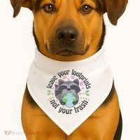 Leave Your Footprints Not Your Trash Earth Day USA-Made Doggie Bandana thumb 1