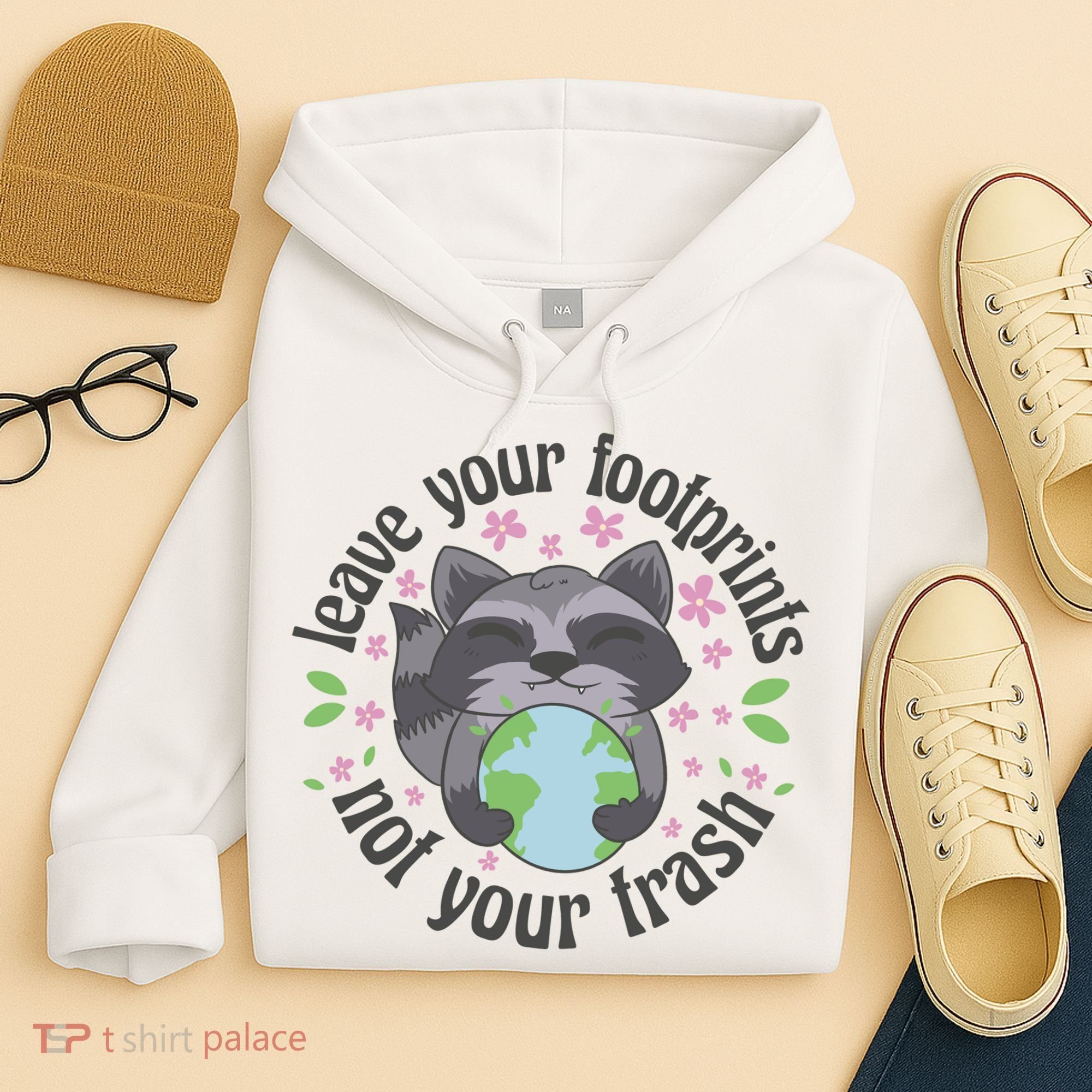 Leave Your Footprints Not Your Trash Earth Day Hoodie
