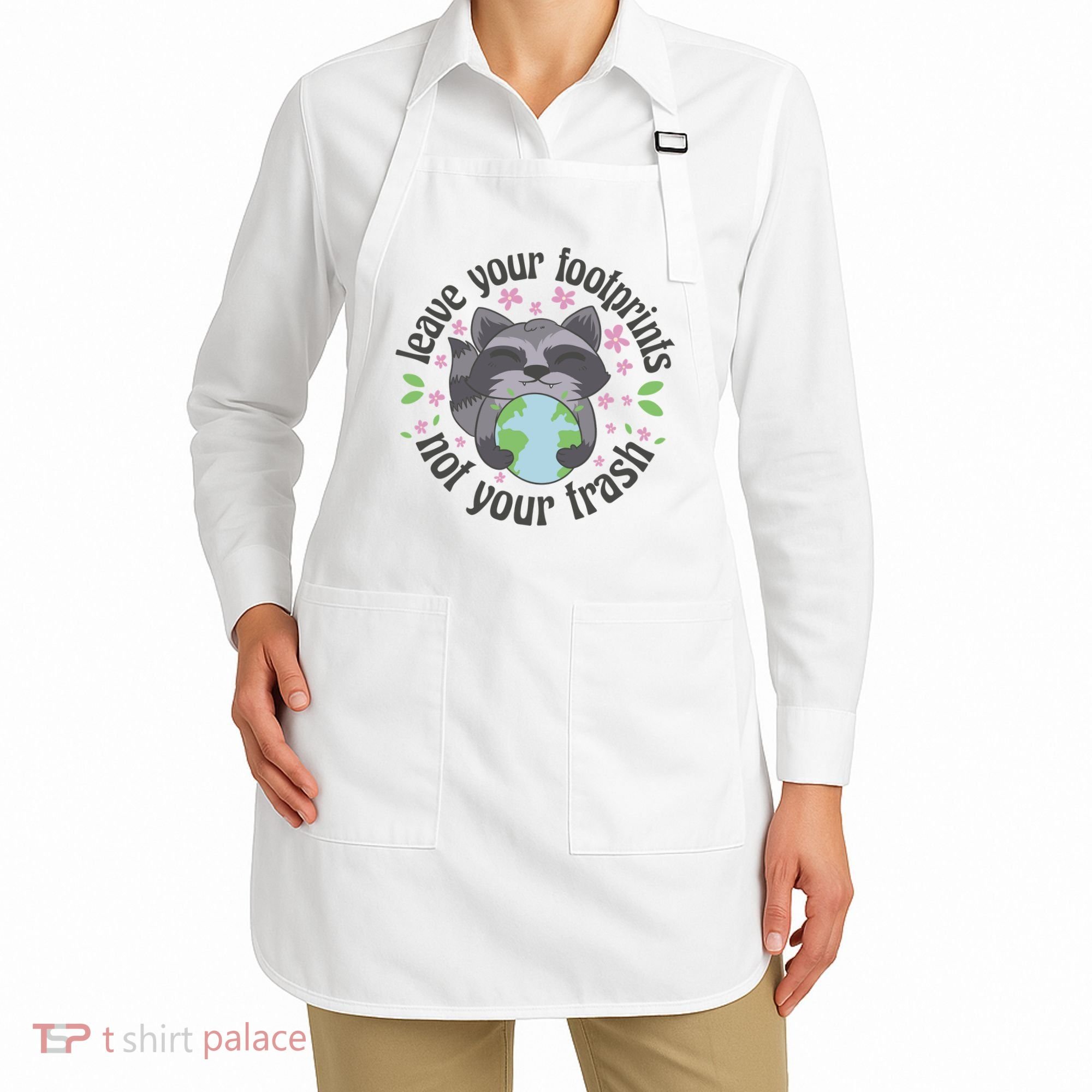 Leave Your Footprints Not Your Trash Earth Day Apron