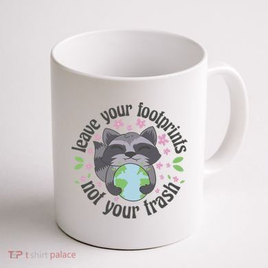 Leave Your Footprints Not Your Trash Earth Day Coffee Mug back