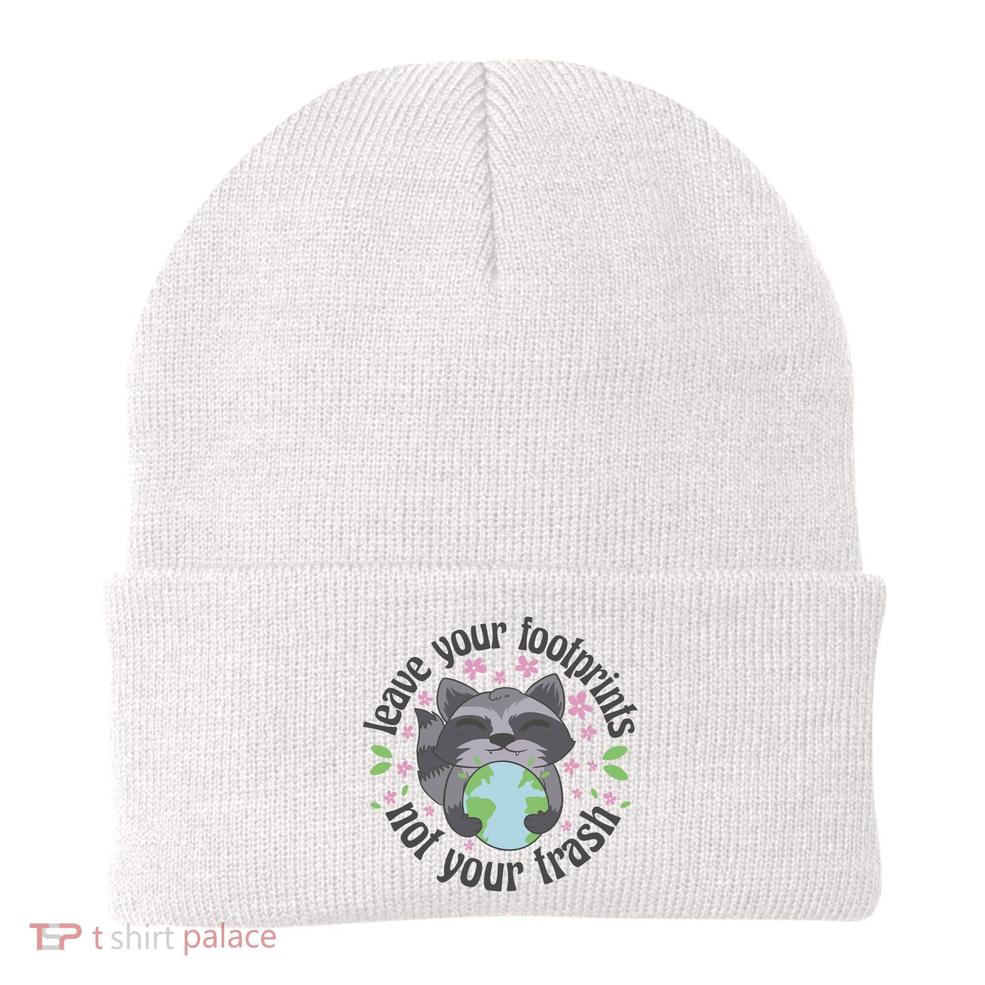 Leave Your Footprints Not Your Trash Earth Day Beanie