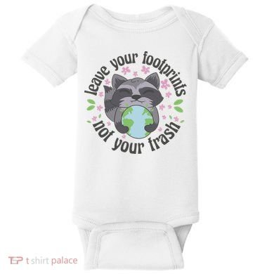 Leave Your Footprints Not Your Trash Earth Day Baby Bodysuit