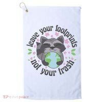 Leave Your Footprints Not Your Trash Earth Day Golf Towel thumb 0