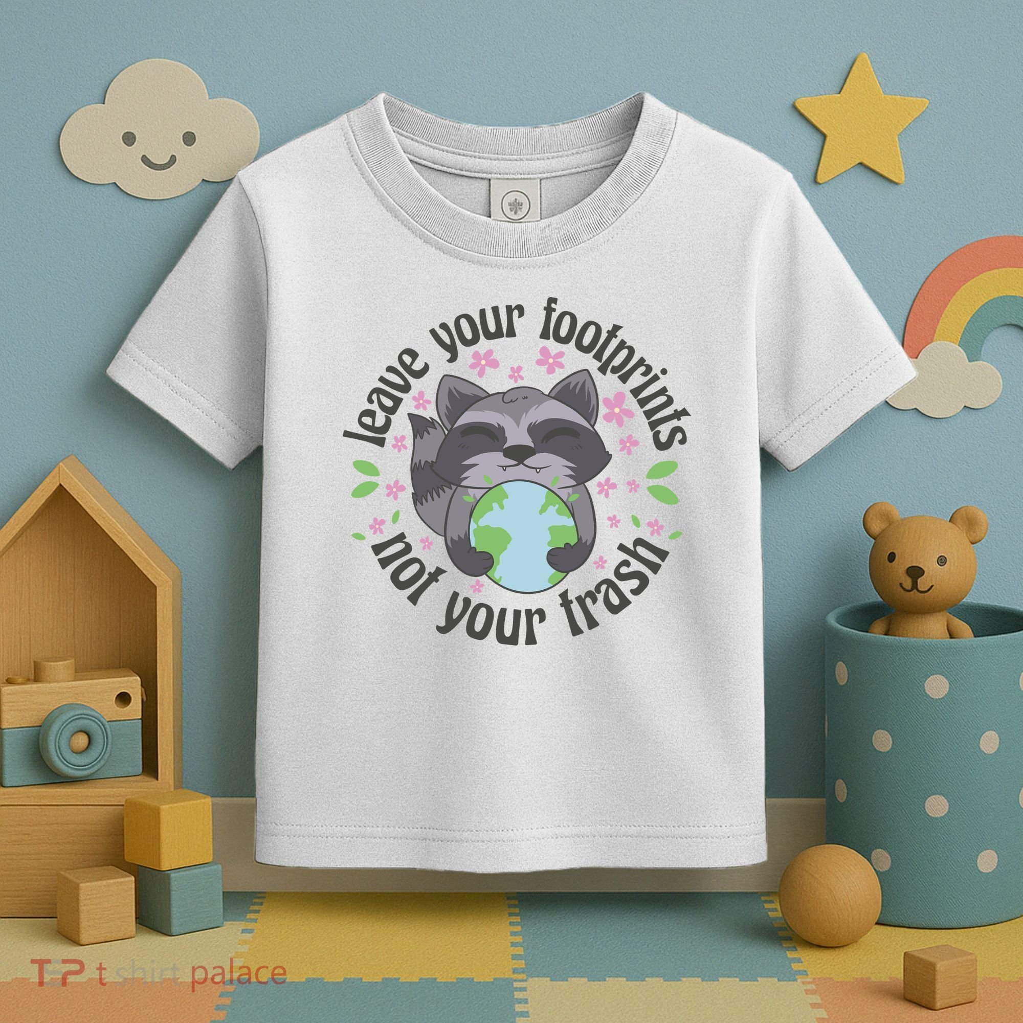 Leave Your Footprints Not Your Trash Earth Day Toddler T-Shirt