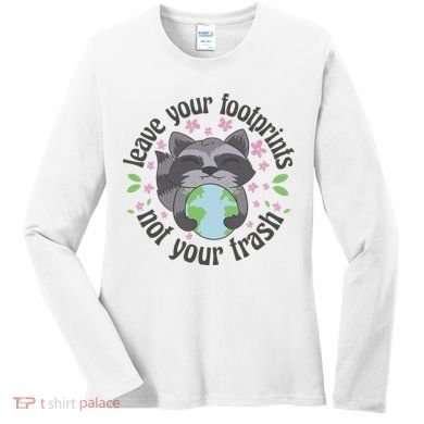 Leave Your Footprints Not Your Trash Earth Day Women's Long Sleeve Shirt