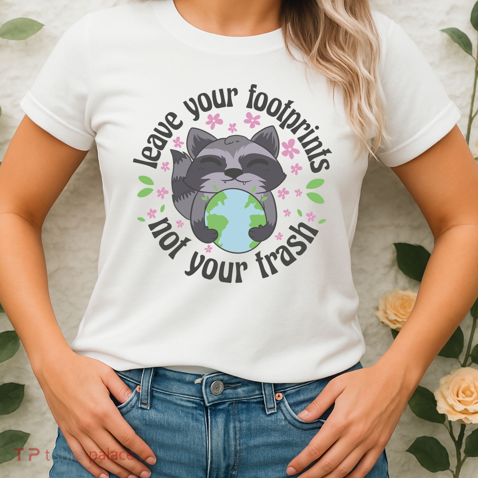 Leave Your Footprints Not Your Trash Earth Day Women's T-Shirt