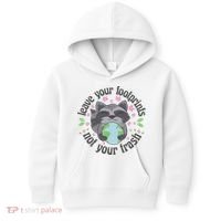 Leave Your Footprints Not Your Trash Earth Day Kids Hoodie thumb 0