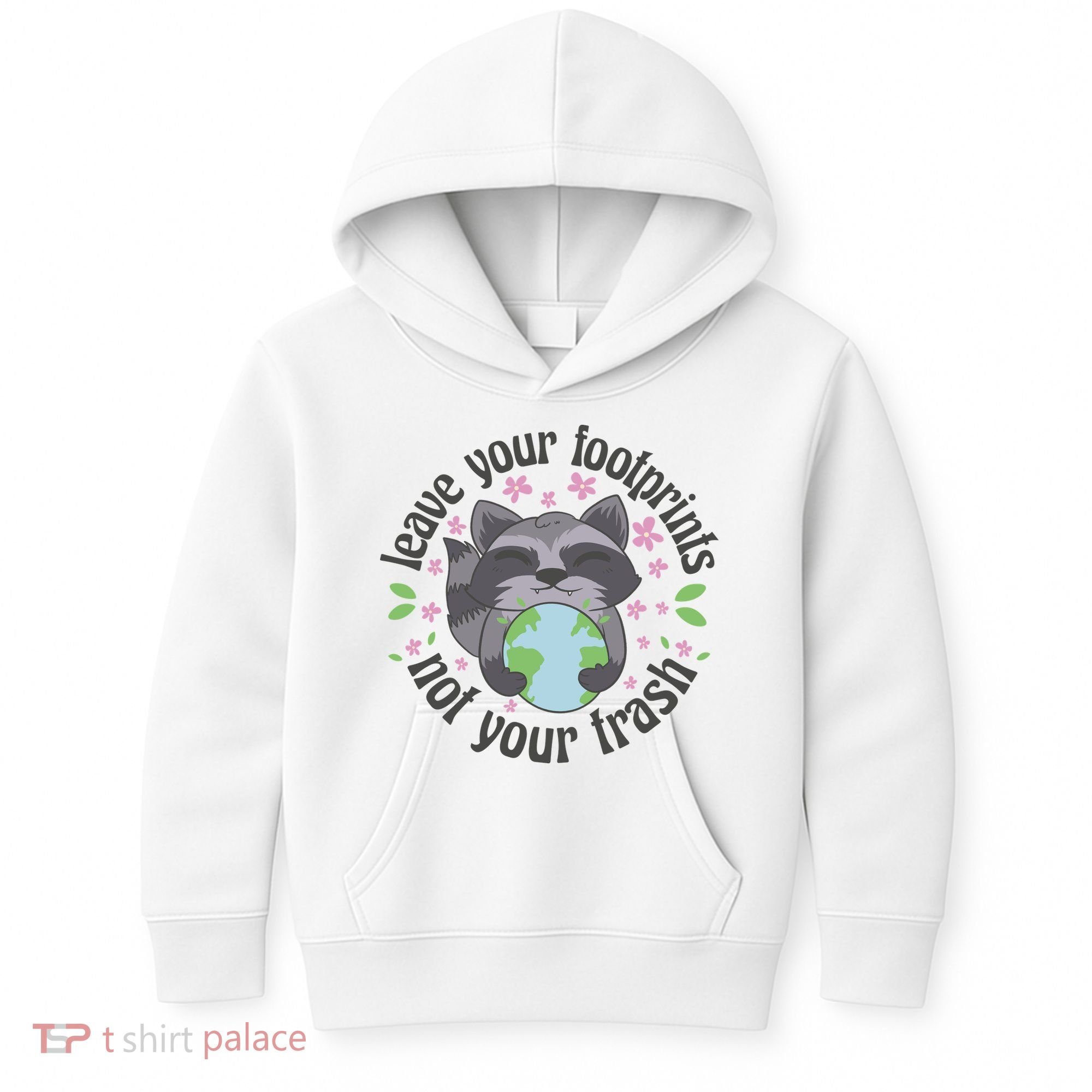 Leave Your Footprints Not Your Trash Earth Day Kids Hoodie