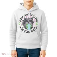 Leave Your Footprints Not Your Trash Earth Day Kids Hoodie thumb 4