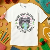 Leave Your Footprints Not Your Trash Earth Day Kids T-Shirt thumb 3