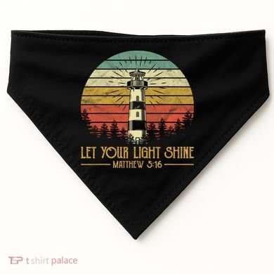 Let Your Light Shine Lighthouse Christian  USA-Made Doggie Bandana