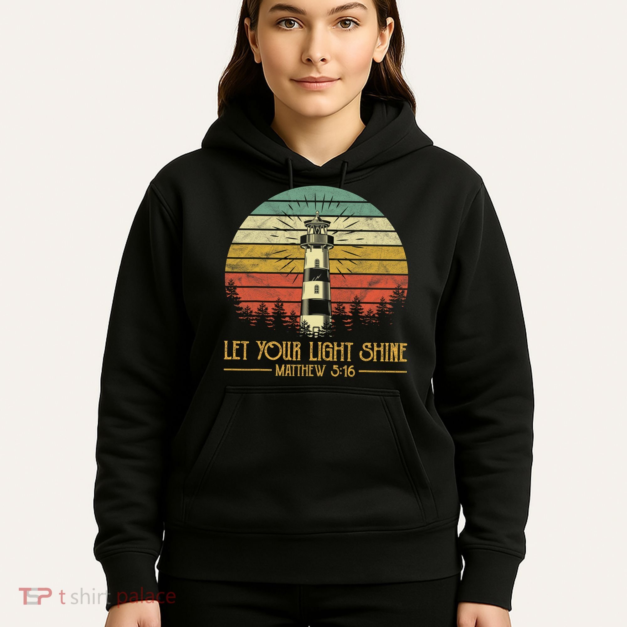 Let Your Light Shine Lighthouse Christian  Hoodie
