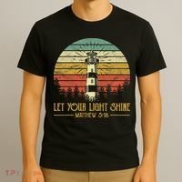 Let Your Light Shine Lighthouse Christian  T-Shirt thumb 3