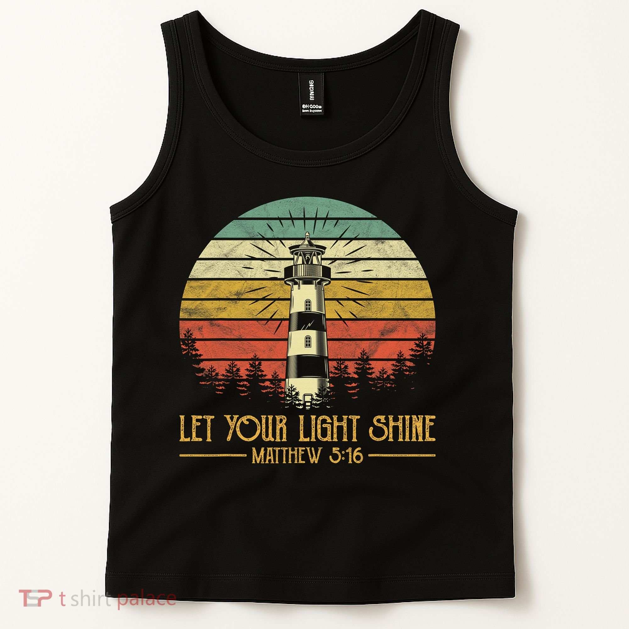 Let Your Light Shine Lighthouse Christian  Tank Top