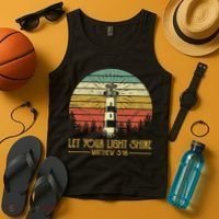 Let Your Light Shine Lighthouse Christian  Tank Top thumb 4