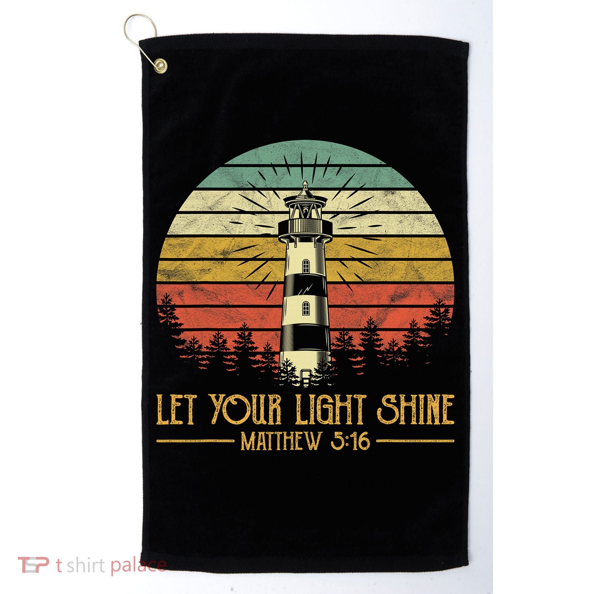Let Your Light Shine Lighthouse Christian  Golf Towel