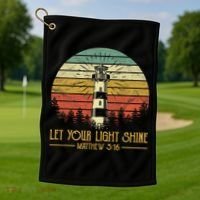 Let Your Light Shine Lighthouse Christian  Golf Towel thumb 1