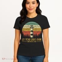 Let Your Light Shine Lighthouse Christian  Women's T-Shirt thumb 4