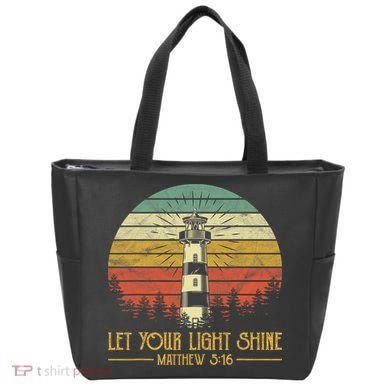 Let Your Light Shine Lighthouse Christian  Tote Bag