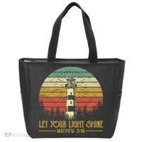 Let Your Light Shine Lighthouse Christian  Tote Bag thumb 0
