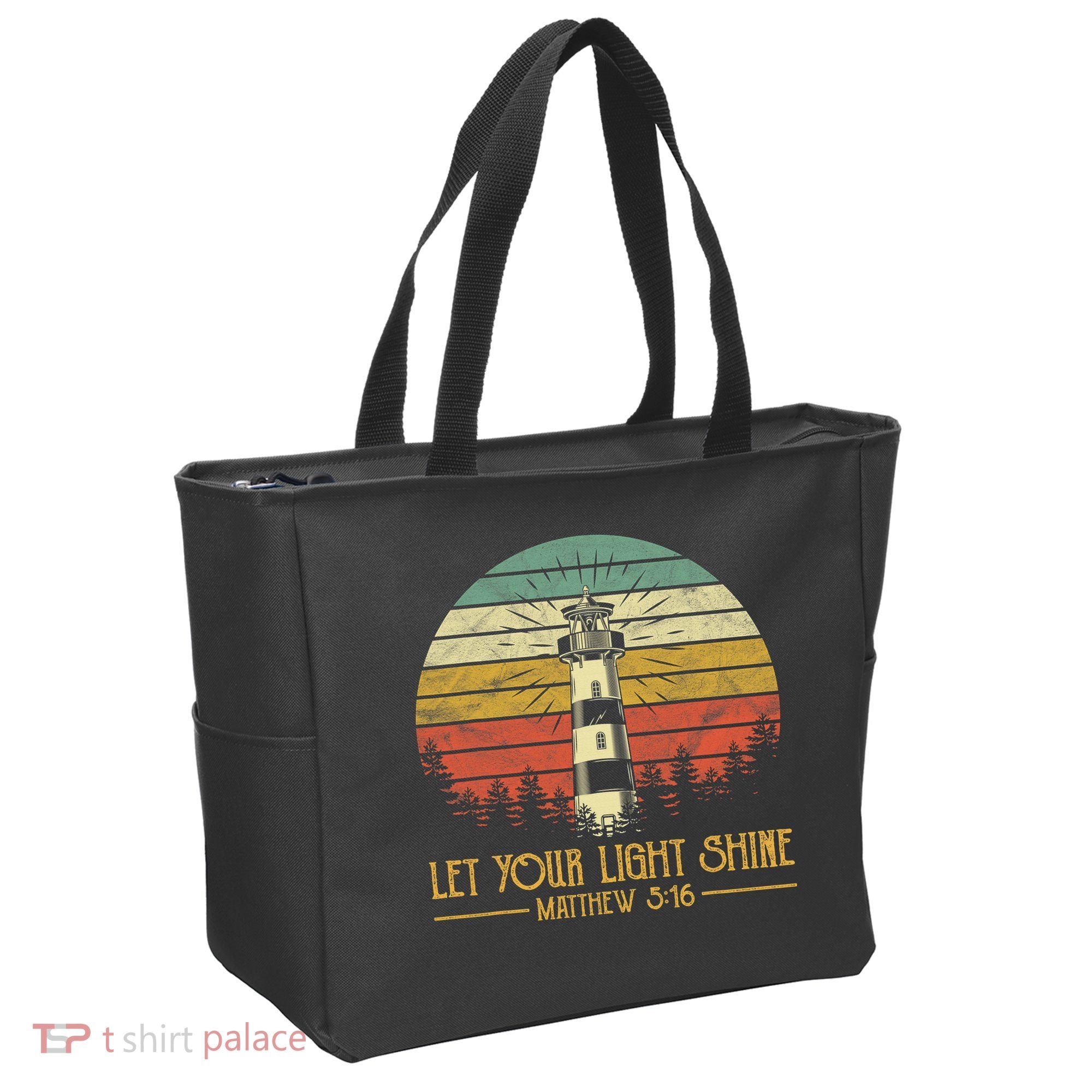 Let Your Light Shine Lighthouse Christian  Tote Bag