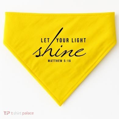 Let Your Light Shine Matthew 5:16 USA-Made Doggie Bandana