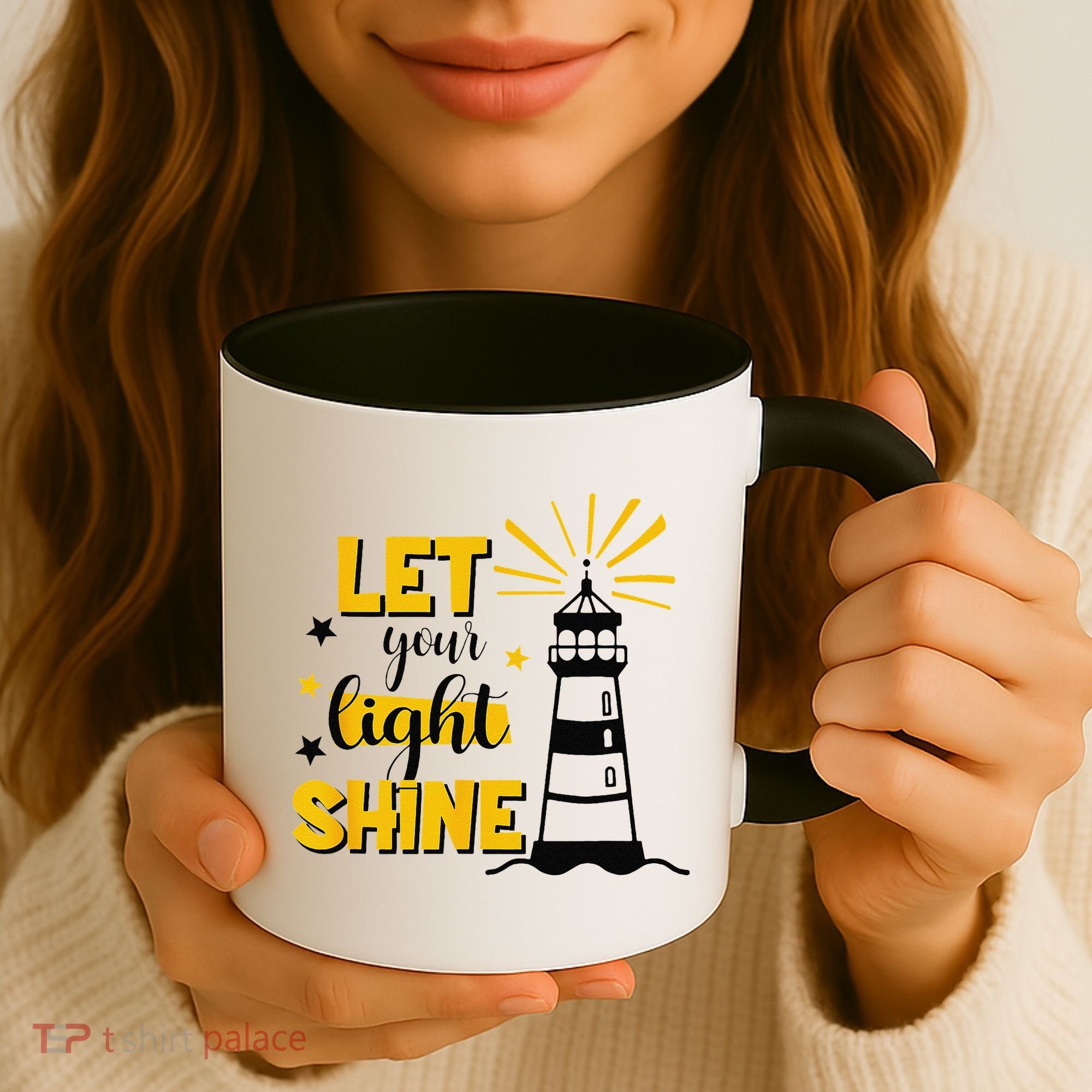 Let Your Light Shine Christian Faith Jesus God Lighthouse Coffee Mug