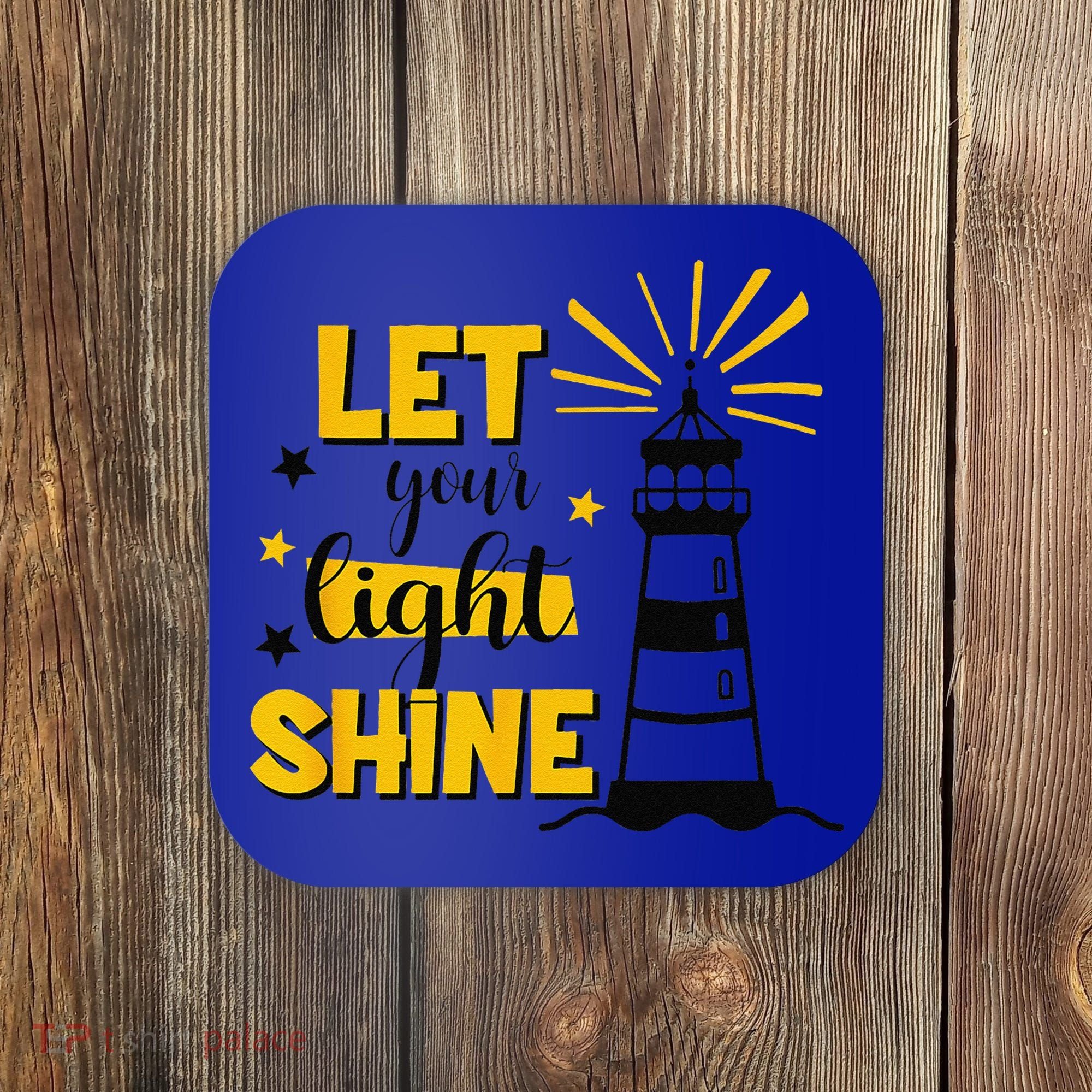 Let Your Light Shine Christian Faith Jesus God Lighthouse Coaster
