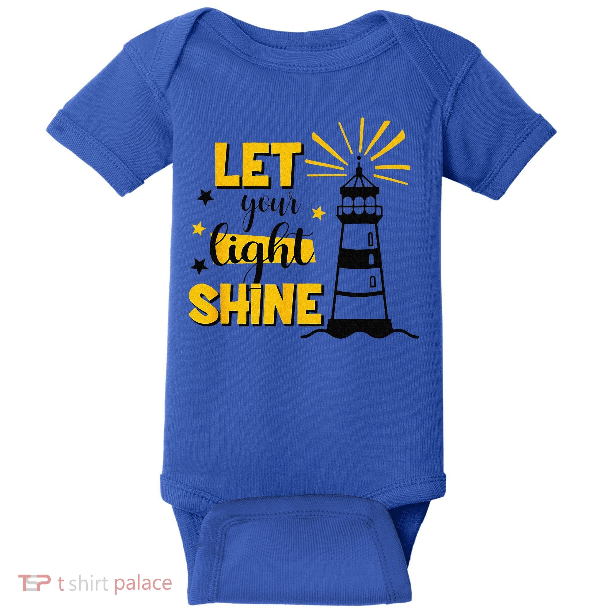 Let Your Light Shine Christian Faith Jesus God Lighthouse Baby Bodysuit