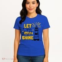 Let Your Light Shine Christian Faith Jesus God Lighthouse Women's T-Shirt thumb 4