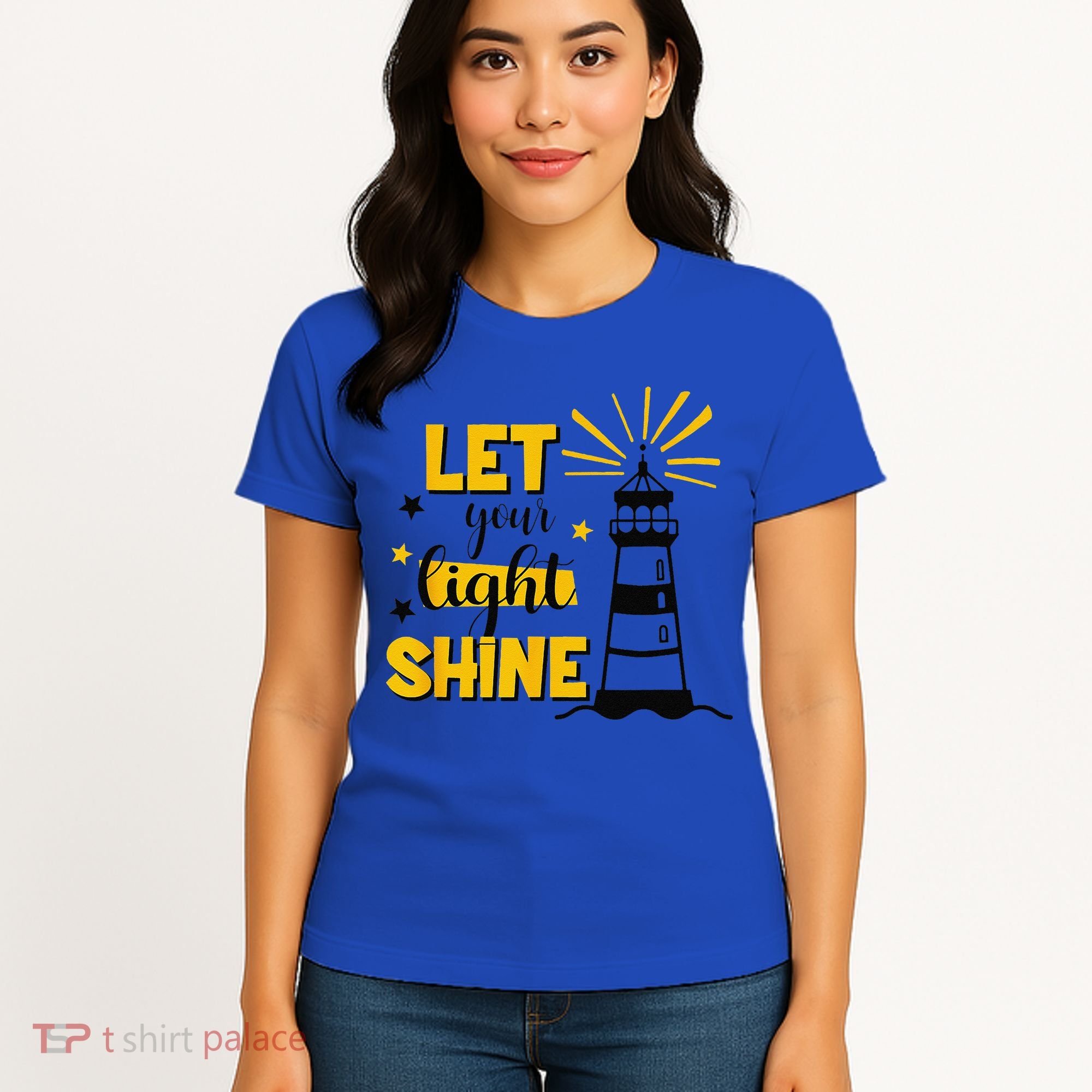 Let Your Light Shine Christian Faith Jesus God Lighthouse Women's T-Shirt