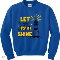 Let Your Light Shine Christian Faith Jesus God Lighthouse Kids Sweatshirt thumb 0