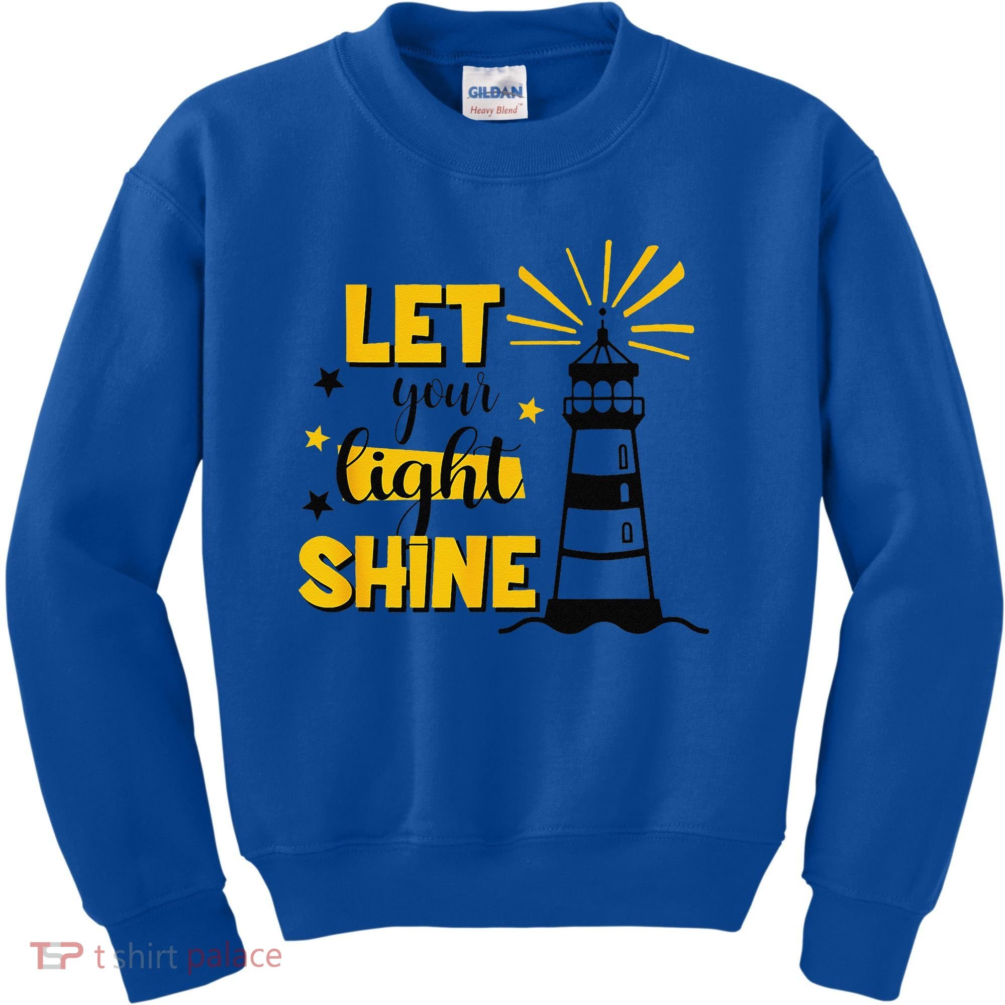 Let Your Light Shine Christian Faith Jesus God Lighthouse Kids Sweatshirt