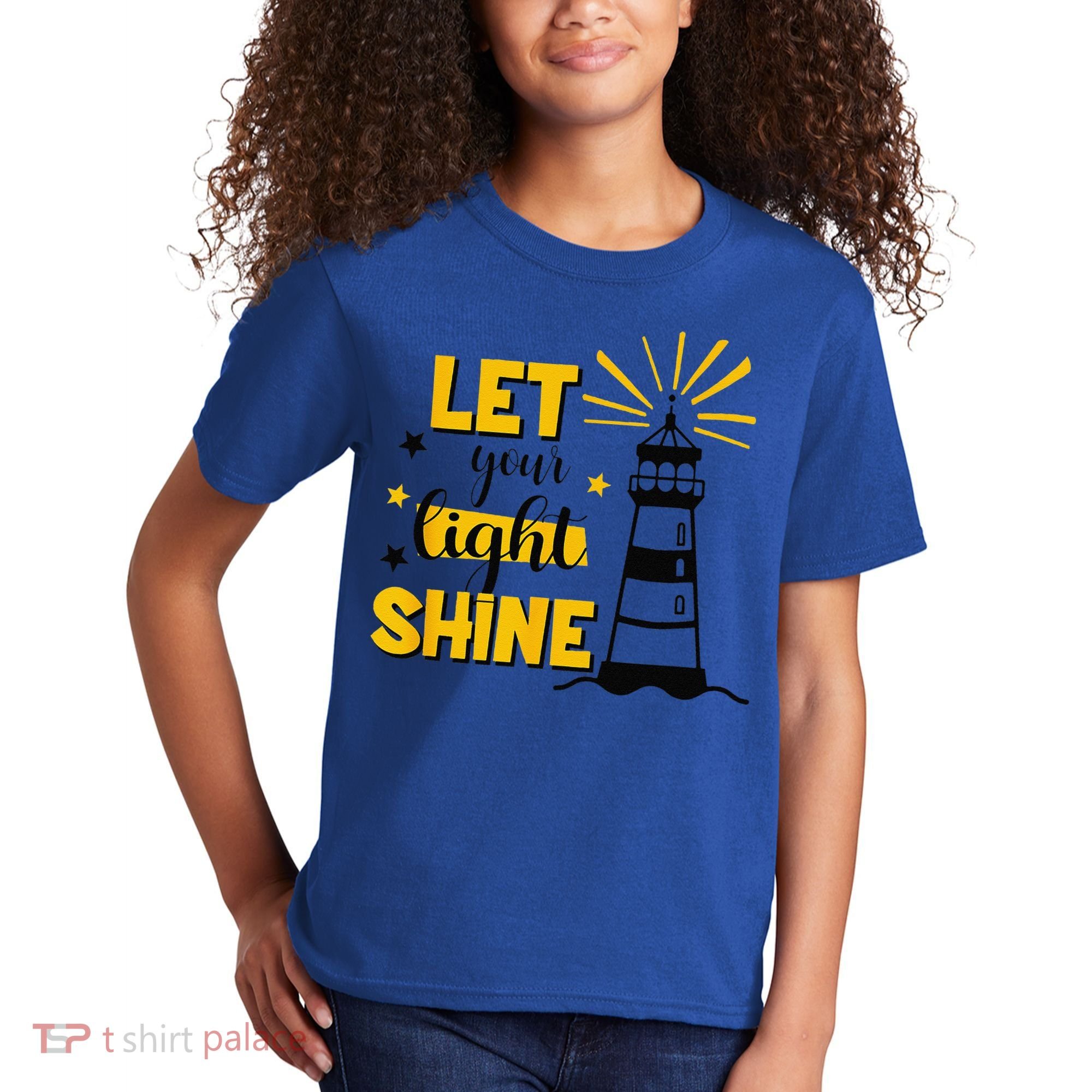 Let Your Light Shine Christian Faith Jesus God Lighthouse Kids T-Shirt