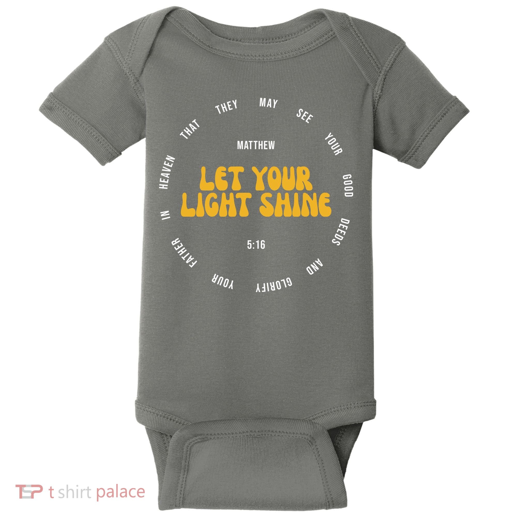 Let You Light Shine Matthew 5:16 Positive Bible Verse Baby Bodysuit