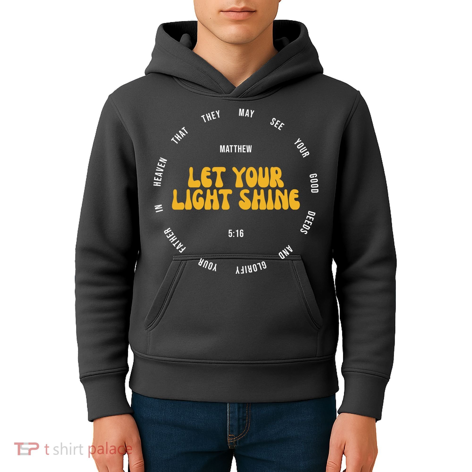 Let You Light Shine Matthew 5:16 Positive Bible Verse Kids Hoodie