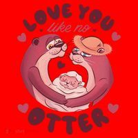 Love You Like No Otter Cute Santa Hat thumb 1