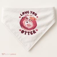 Love You Like No Otter Cute USA-Made Doggie Bandana thumb 0