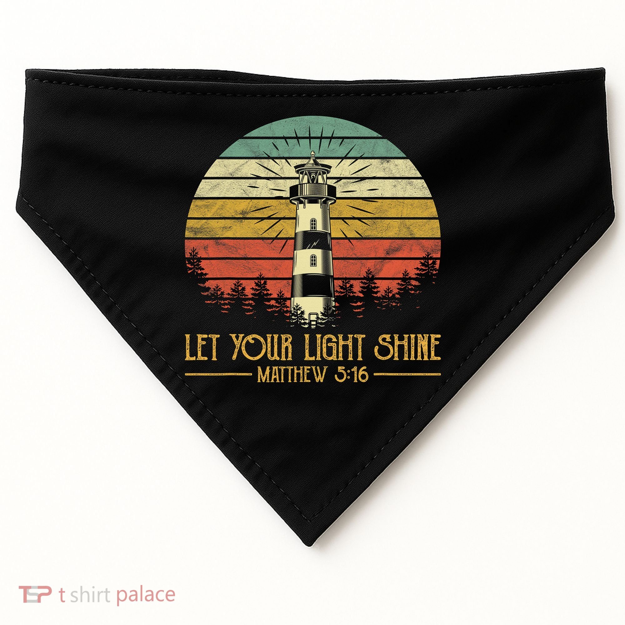 Let Your Light Shine Christian Believer Religious Lighthouse USA-Made Doggie Bandana