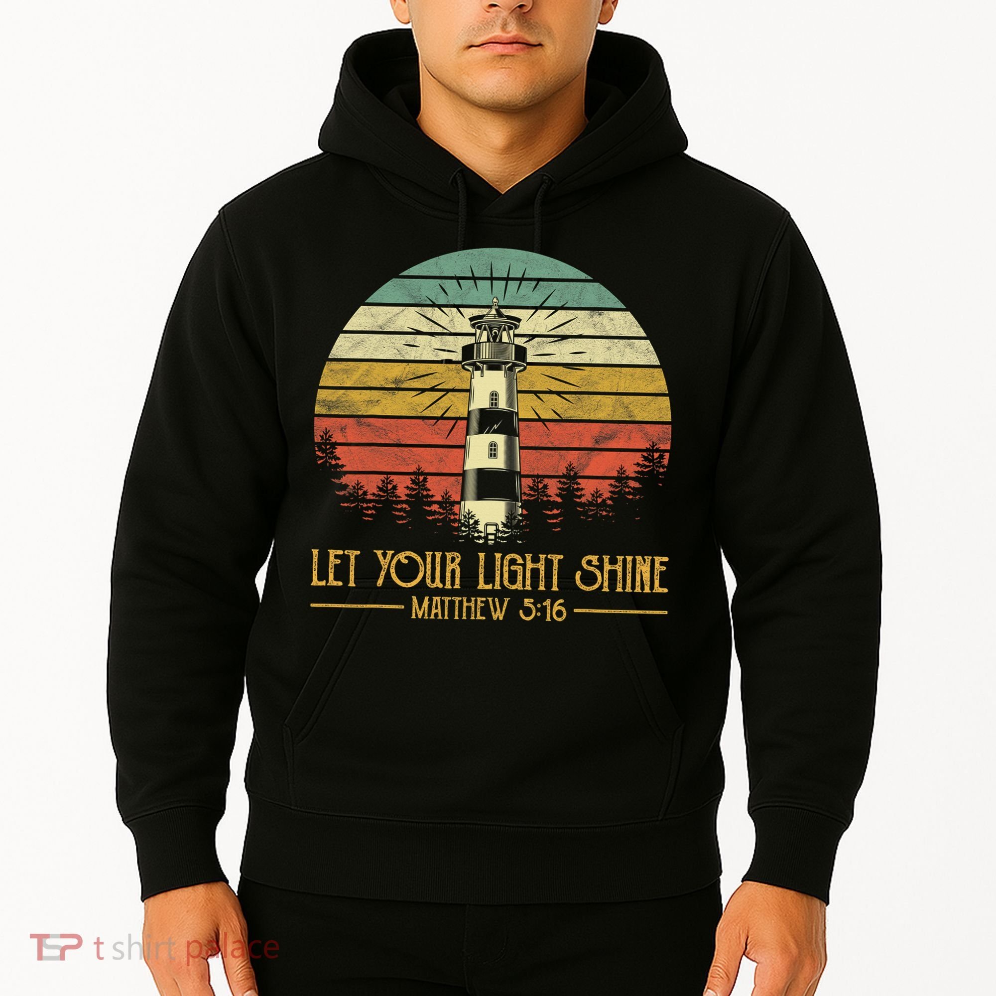 Let Your Light Shine Christian Believer Religious Lighthouse Hoodie