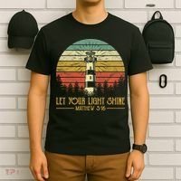 Let Your Light Shine Christian Believer Religious Lighthouse T-Shirt thumb 6
