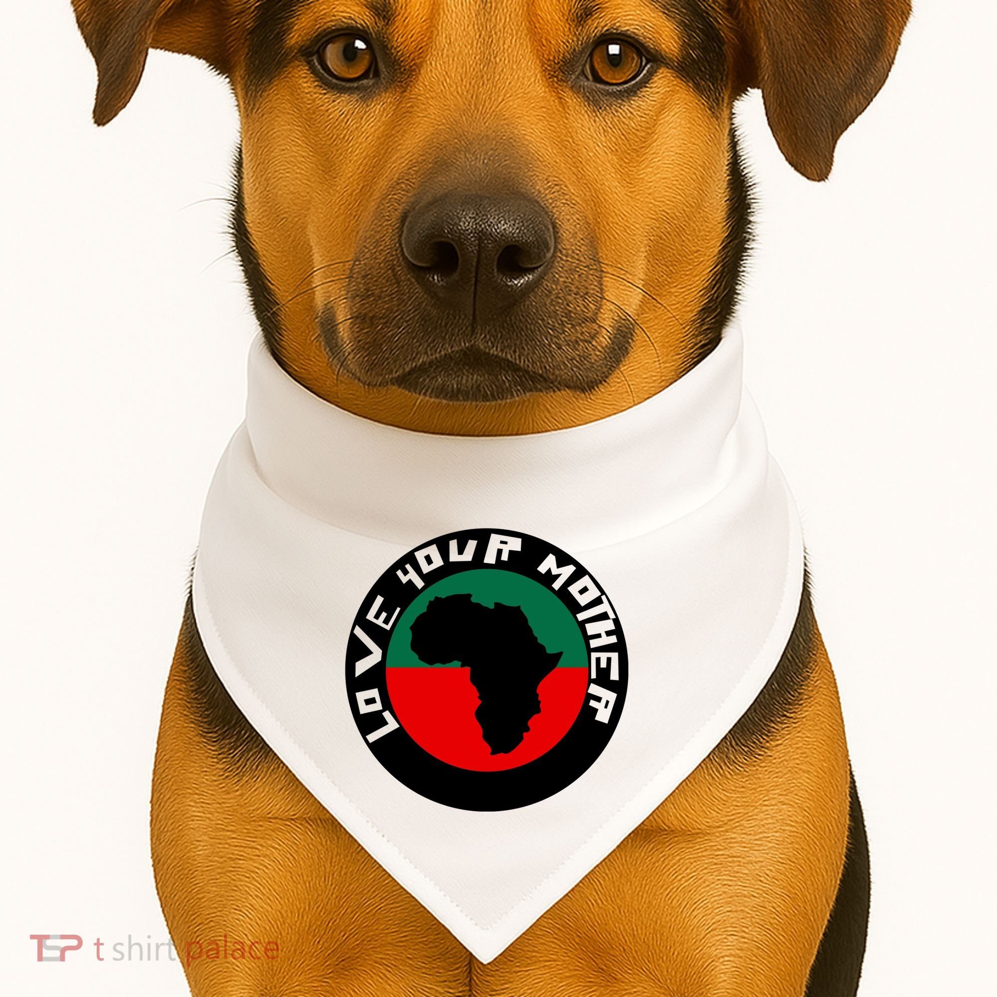 Love Your Mother Africa Black History USA-Made Doggie Bandana