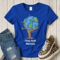 Love Your Mother Earth Day Gift Environt Eco World Tree Cool Gift Women's T-Shirt thumb 3