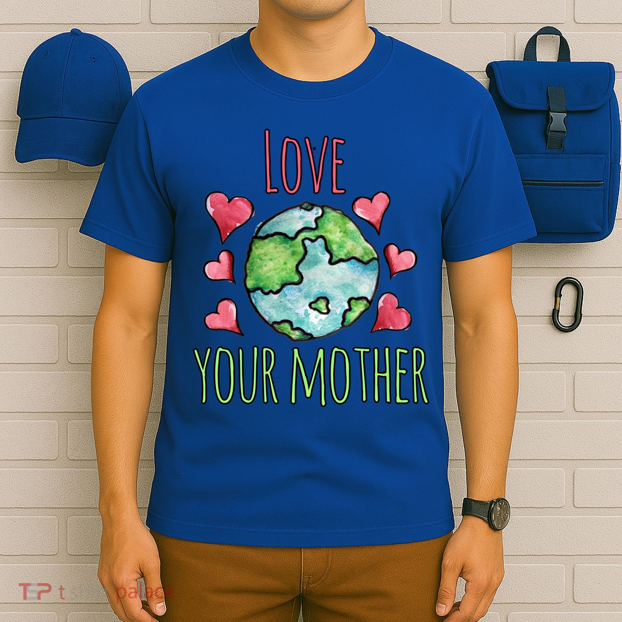 Love Your Mother Earth Gift Earth Day Watercolor Art T-Shirt